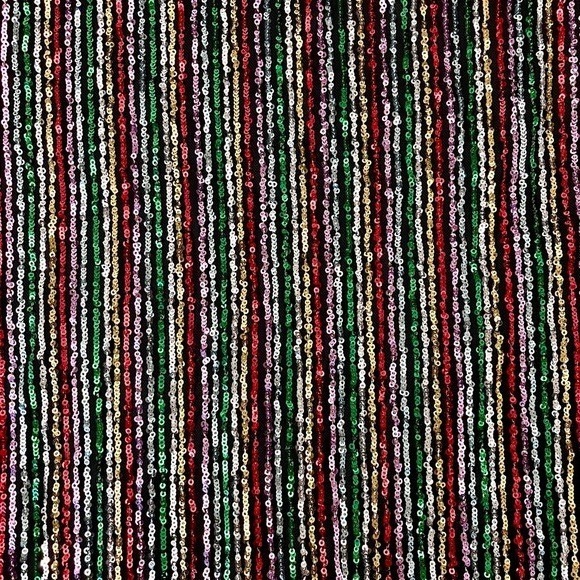 Art Class Girls Multi Color Sequin Party Dress Sparkle Short Sleeve Stripes - Picture 2 of 5